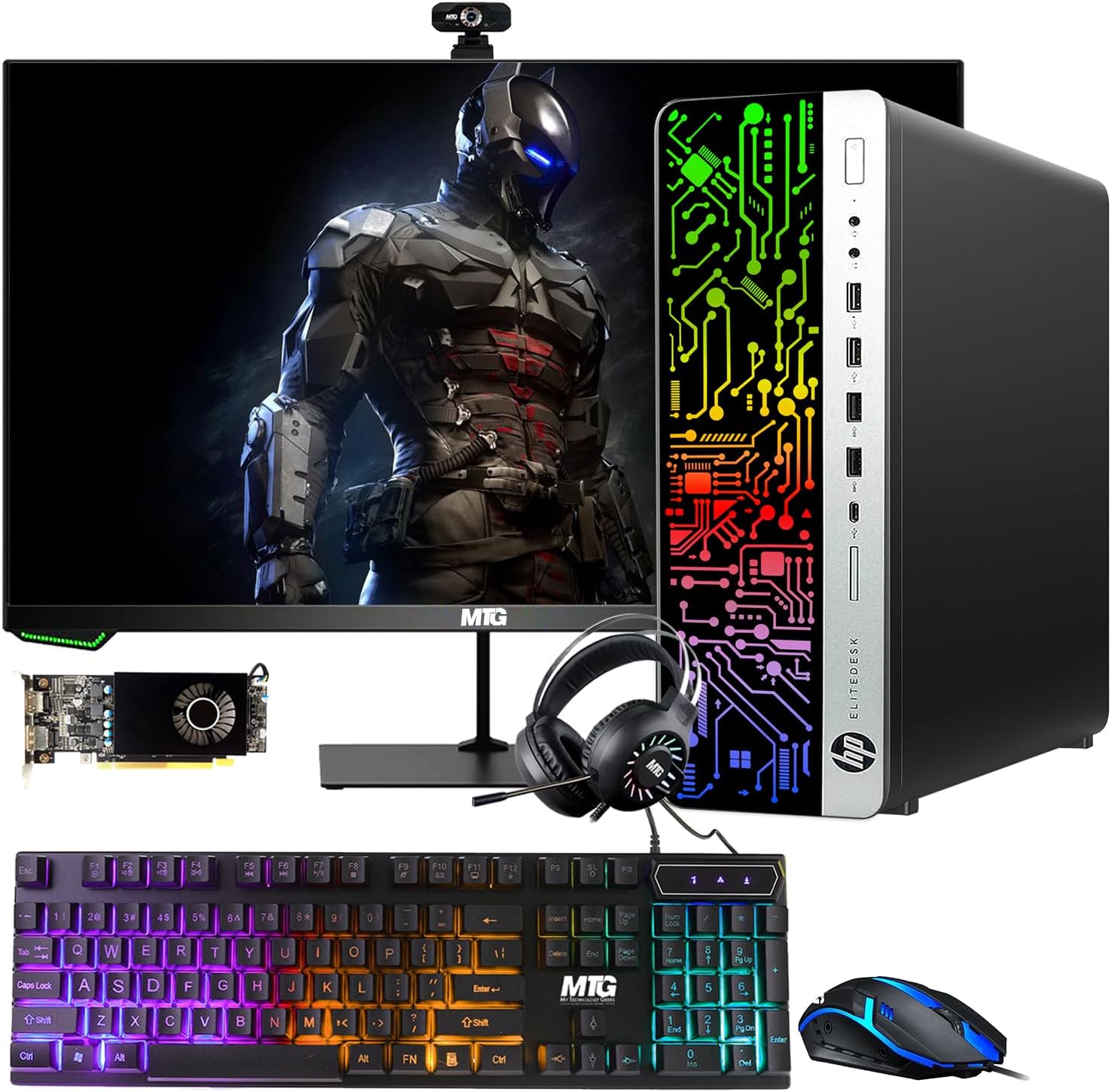 HP G3 RGB Computer PC with 27-Inch Monitor and Accessories