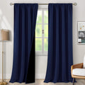 Navy Blue Blackout Curtains 95 in 2 Panels Set - Full Light Blocking