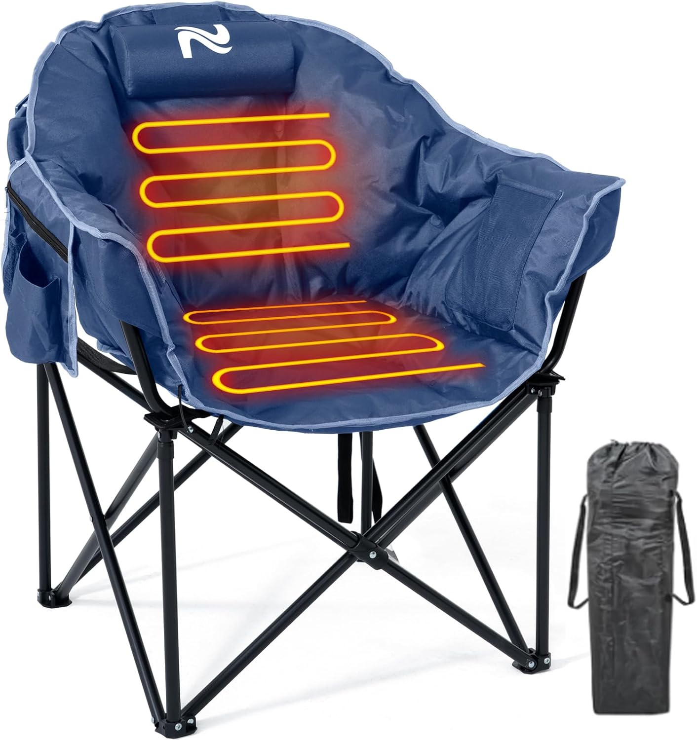 Oversized Heated Camping Chair with 3 Heat Levels for Comfort