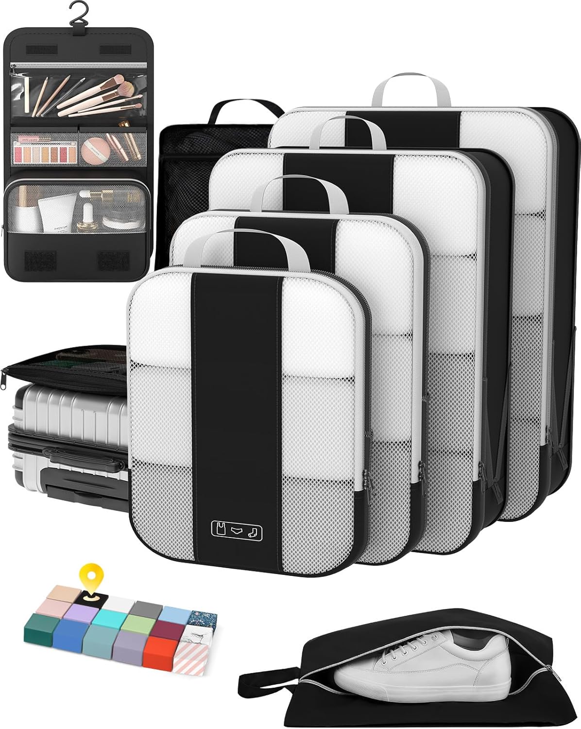 8 Set Compression Packing Cubes for Travel Essentials and More