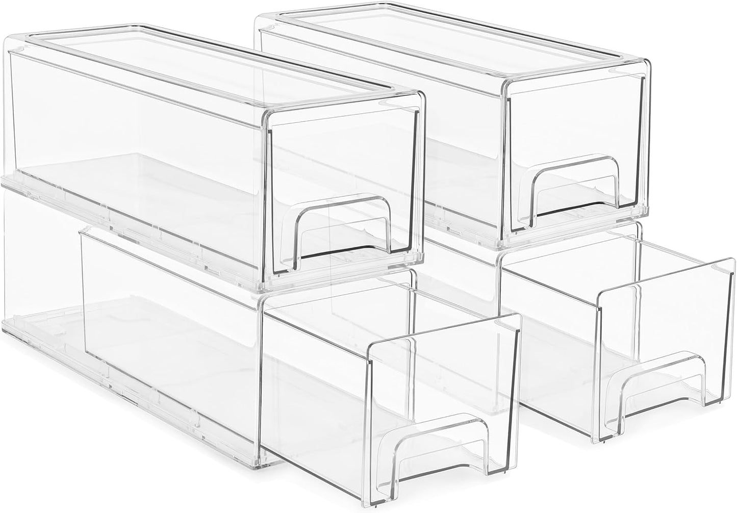Sorbus Small Clear Stackable Storage Drawers for Home Organization