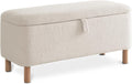 Boucle Storage Ottoman Bench for Bedroom End of Bed - Cozy Sherpa Seat
