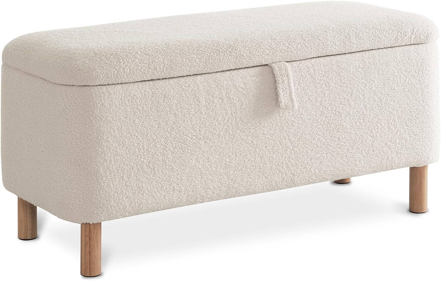 Boucle Storage Ottoman Bench for Bedroom and Living Room
