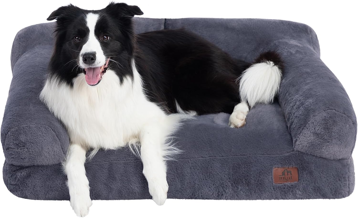 Hollypet Fluffy Plush Pet Sofa for Medium and Large Dogs
