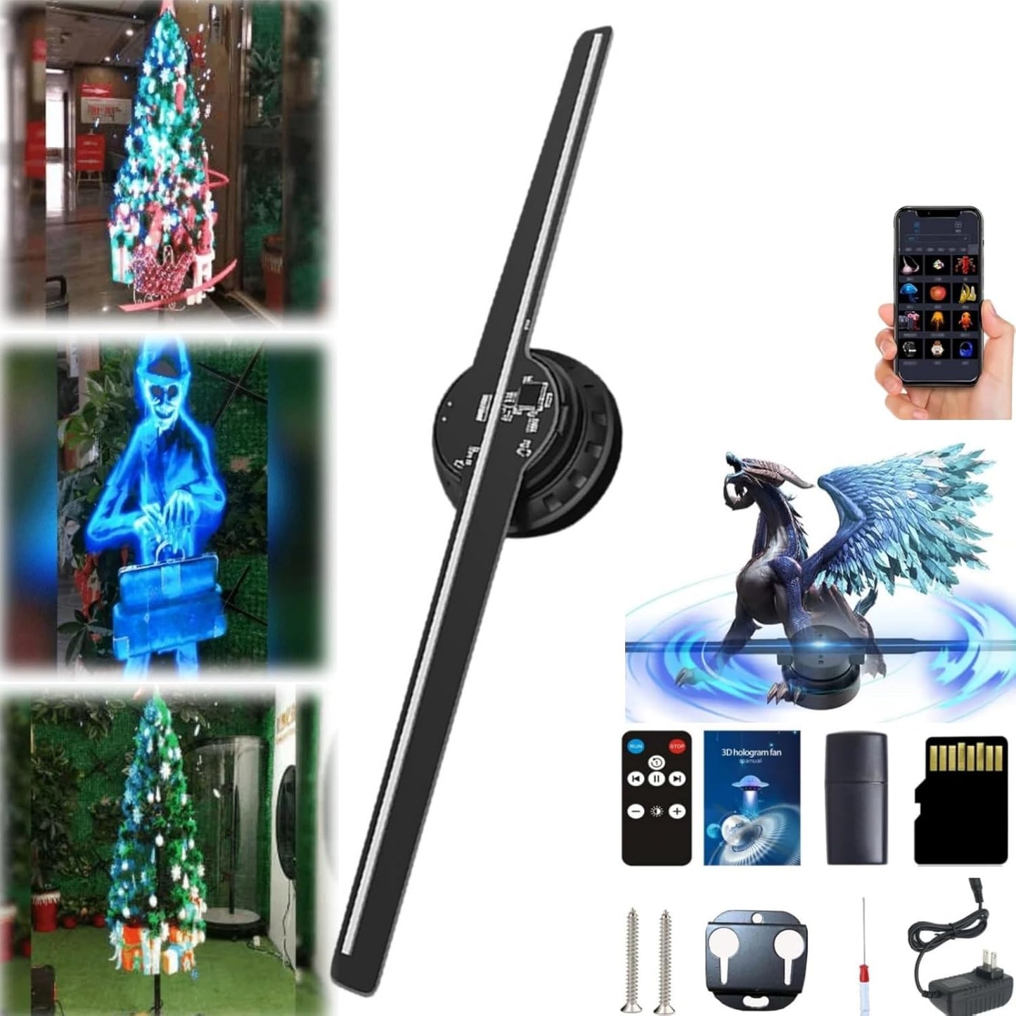 Vivid 3D Hologram Fan - Festive Fun!