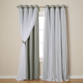Talia Double Layer Curtains 52in x 108in Soft Grey - 2-Pack