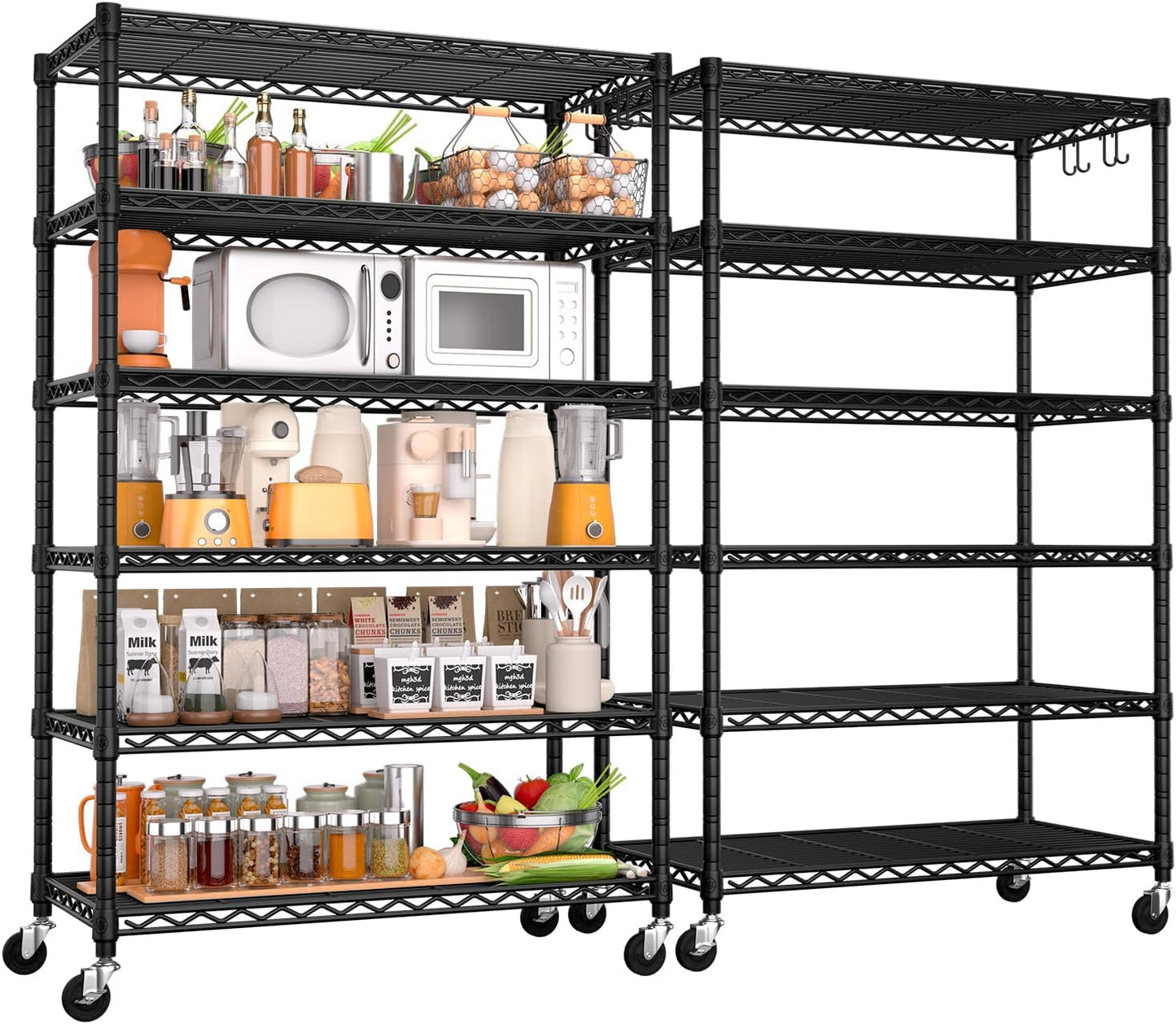 Heavy Duty 6 Tier Wire Shelving with Wheels for Versatile Storage