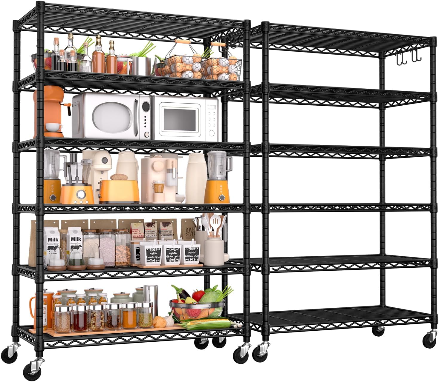Heavy Duty 6 Tier Wire Shelving with Wheels for Versatile Storage