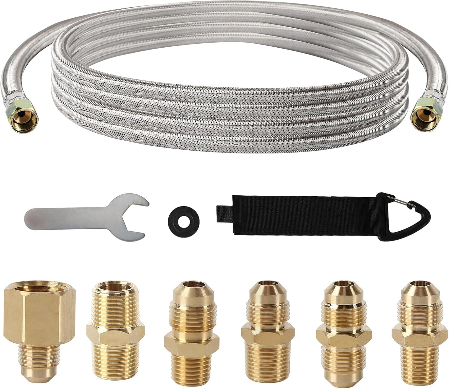 24 FT Propane Hose Extension for BBQ Grill and Fire Pit Use
