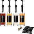 25.4 oz 750 ml Glass Coffee Syrup Dispenser 4-Pack - Coffee Bar Set