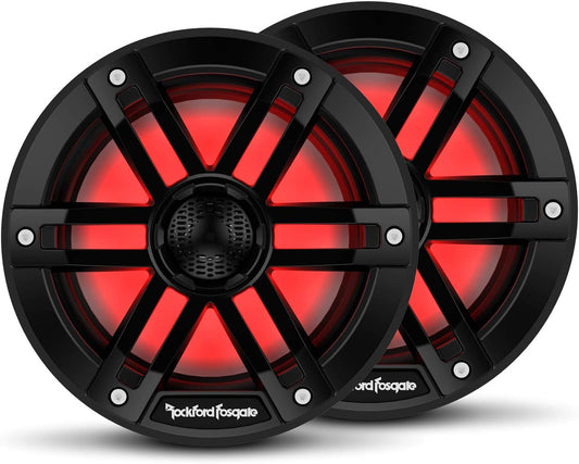 Rockford Fosgate M1-65B Marine Speakers - LED Lights, Black (Pair)