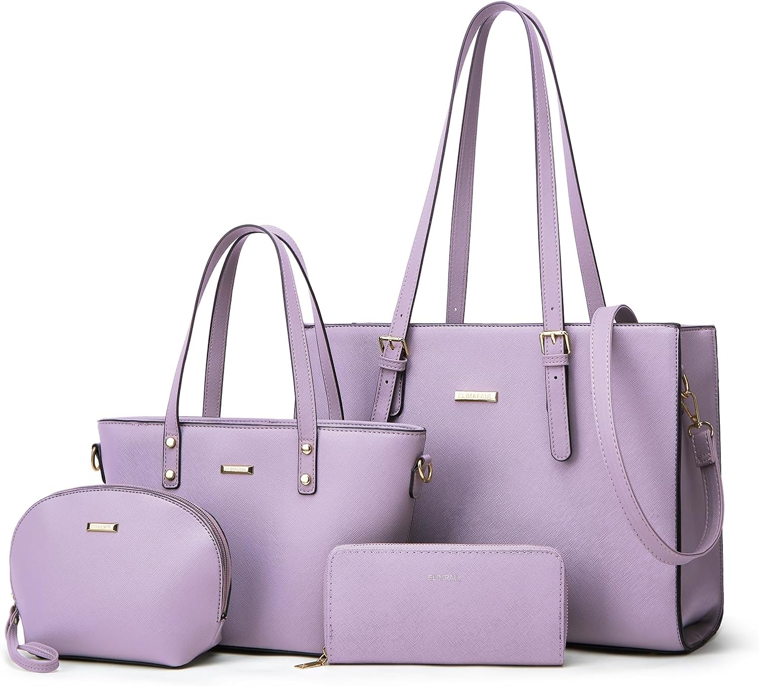 Women Fashion Synthetic Leather Handbags Tote Bag Set 4pcs
