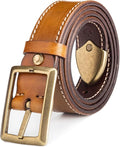 HOLMANSE Italian Full Grain Leather Belt for Men Western Style
