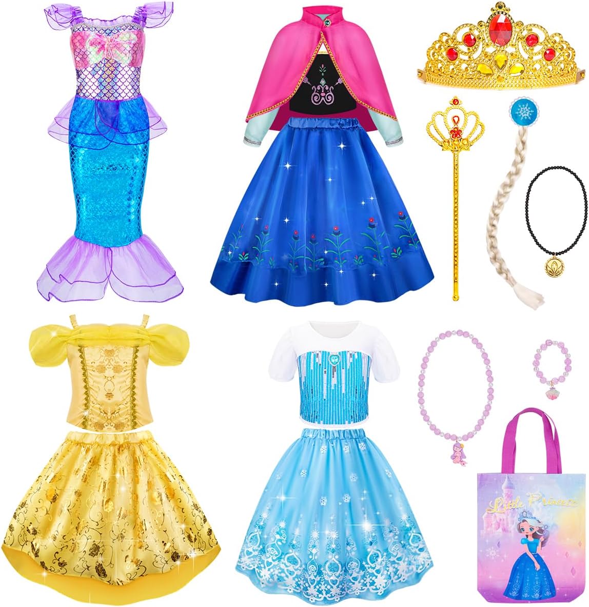 Meland Princess Dress Up Set for Girls with Accessories and Toys