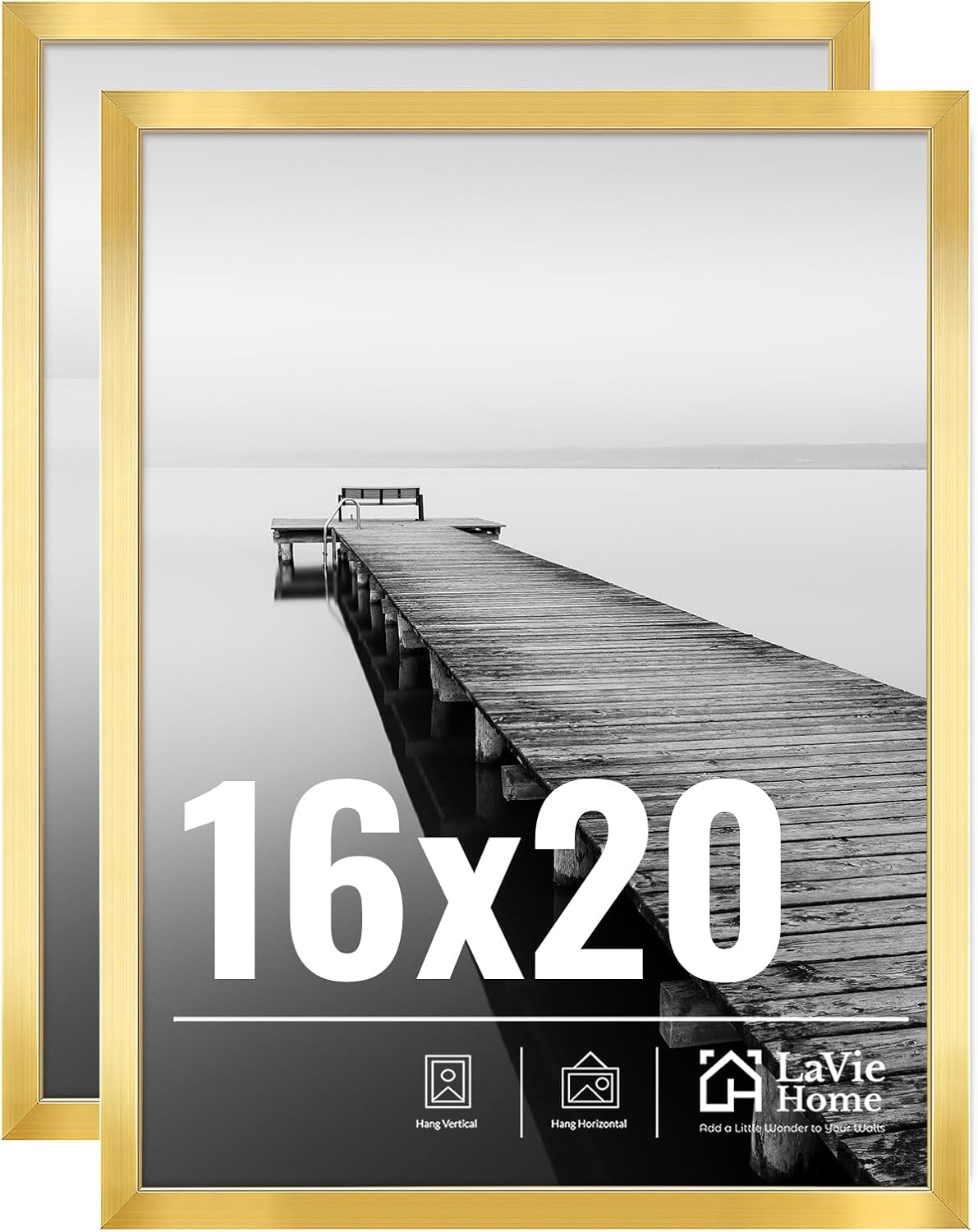 16x20 Picture Frame for Wall Display - Classic Gold Design