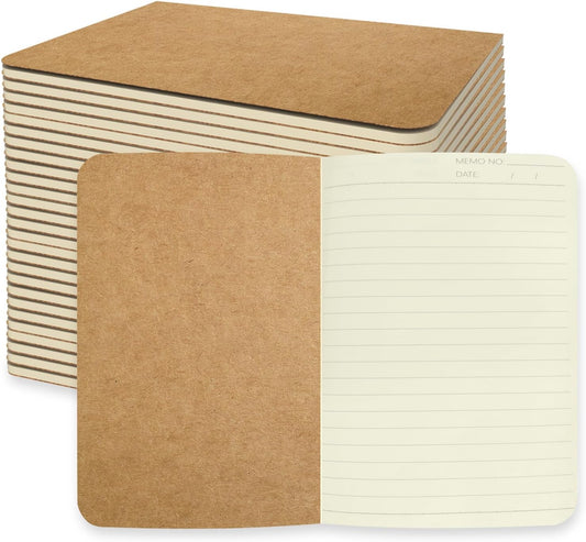 WANBAO Softcover Kraft Travel Journals - 30 Pcs, Lined 60 Pages, 5.5x8.3, Office & Travelers