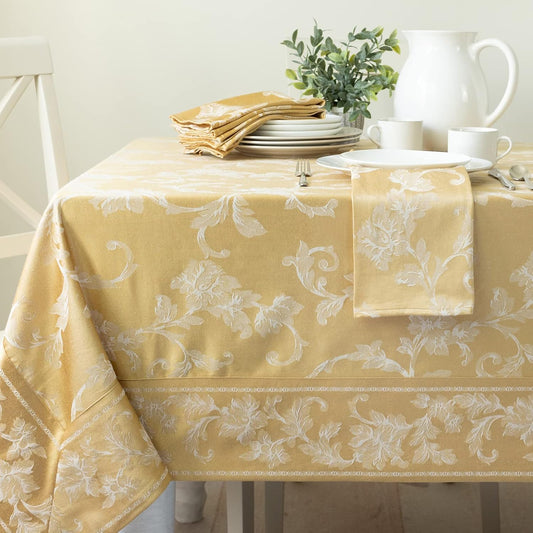 Elegant Damask Fabric Tablecloth for Special Occasions and Everyday