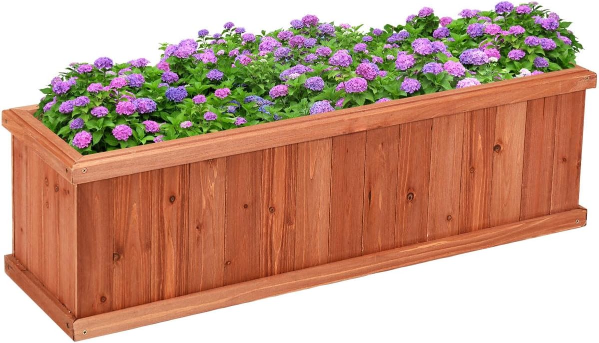 LDAILY Raised Garden Bed for Flowers and Vegetables in Backyard