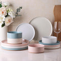 Ceramic Dinnerware Set for 4 - Handpainted Stoneware 12-Pc