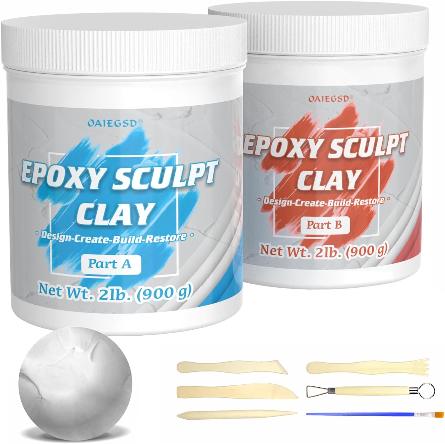4 Pound White Epoxy Putty Sculpt Clay for Easy Repairs and Art