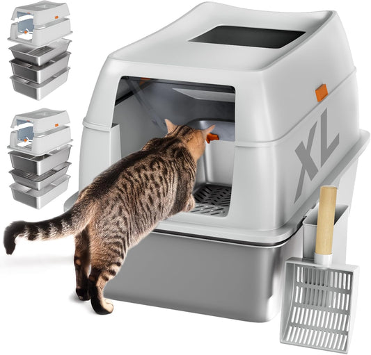 Sifting Cat Litter Box for Pine Pellets and Clay Litter XL