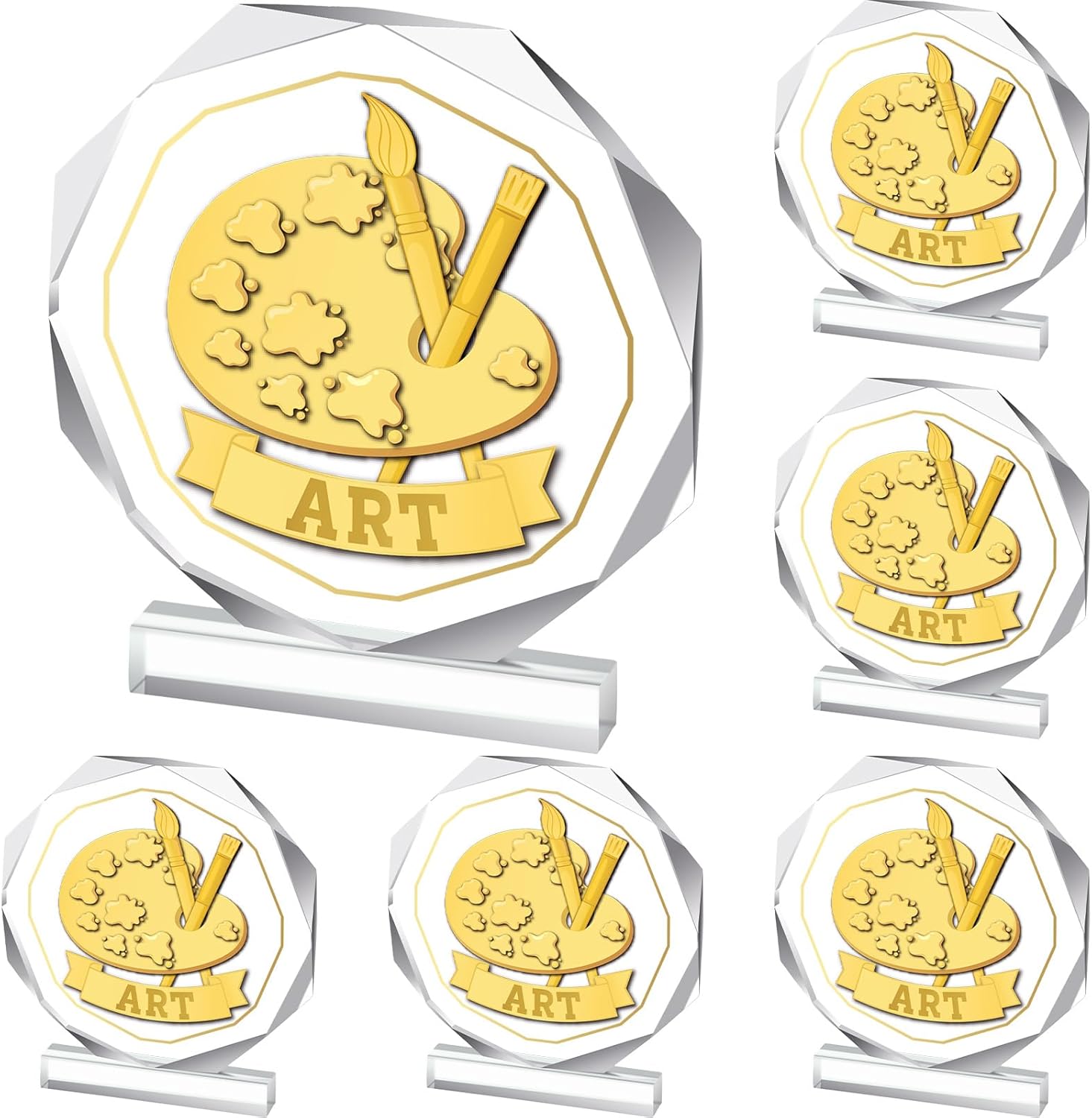 6 Pcs Acrylic Trophy Plaques Awards for Kids and Adults