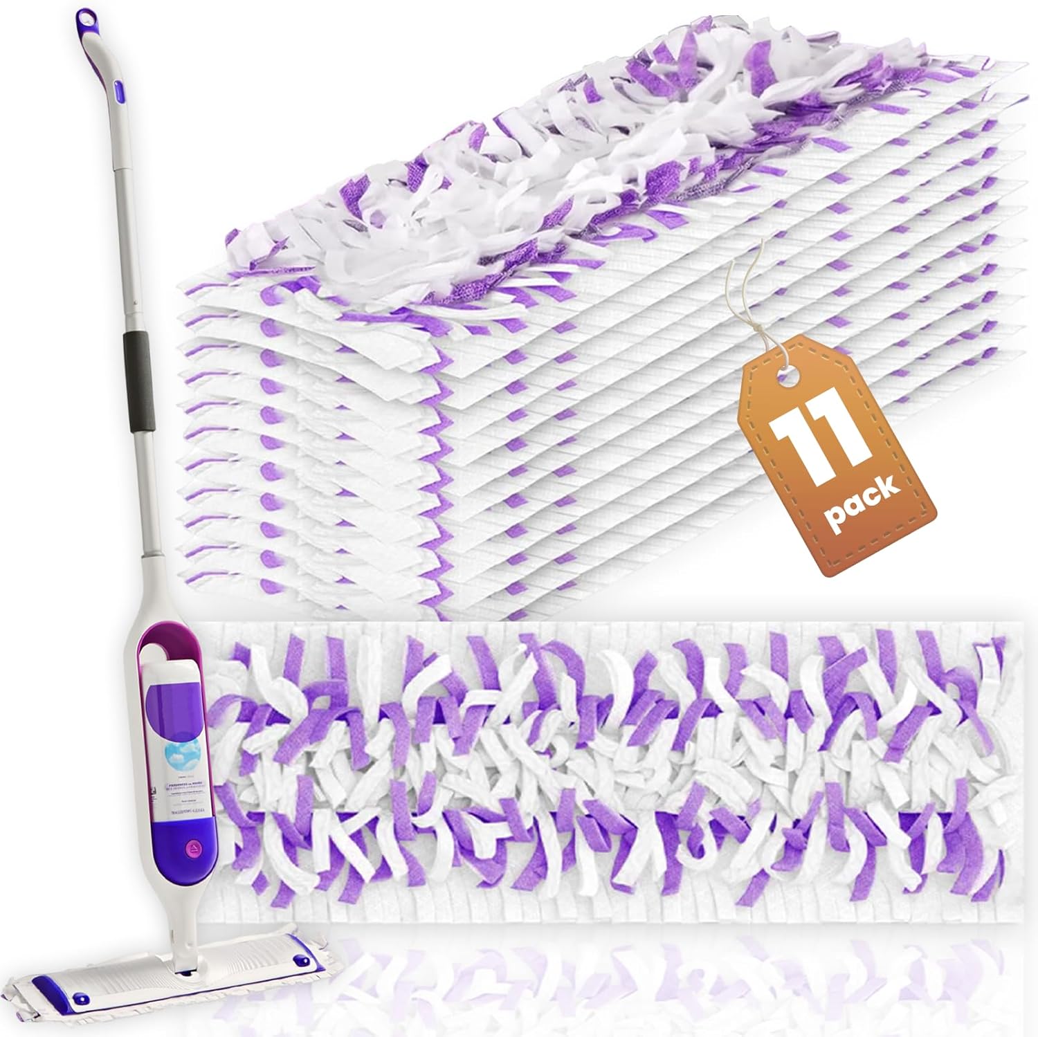 EZHERS Disposable Mop Pads - 11 Count, Swiffer Power Mop Compatible!