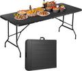 Indoor Outdoor Heavy Duty Plastic Folding Table 6ft - Portable Utility