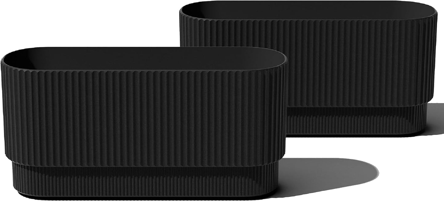 Demi Series Long Planter for Porch, Patio, and Backyard Decor