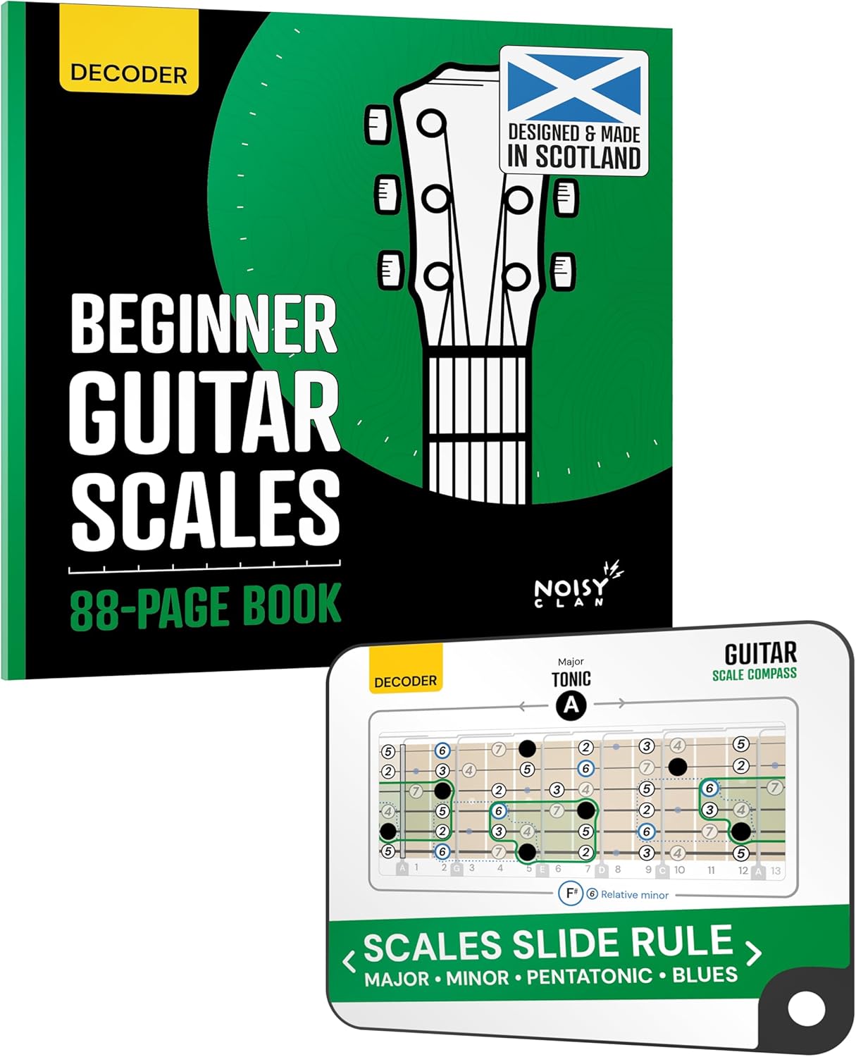 Sliding Guitar Scales Compass for Beginners with Decoder Book