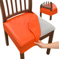 PU Leather Dining Chair Seat Covers Set of 6 - Waterproof PU-Orange