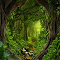Fairytale Forest 10x10ft Photography Backdrop - Lush Green Woods