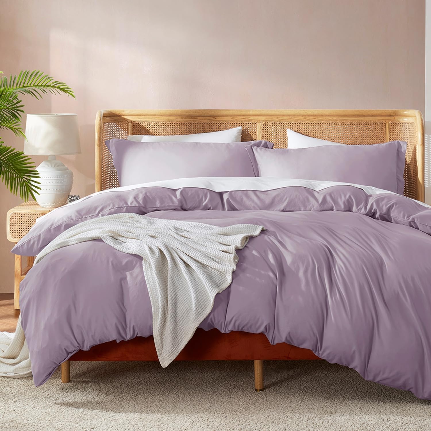 Nestl Twin Duvet Cover Set with Comforter Insert - Dusty Purple