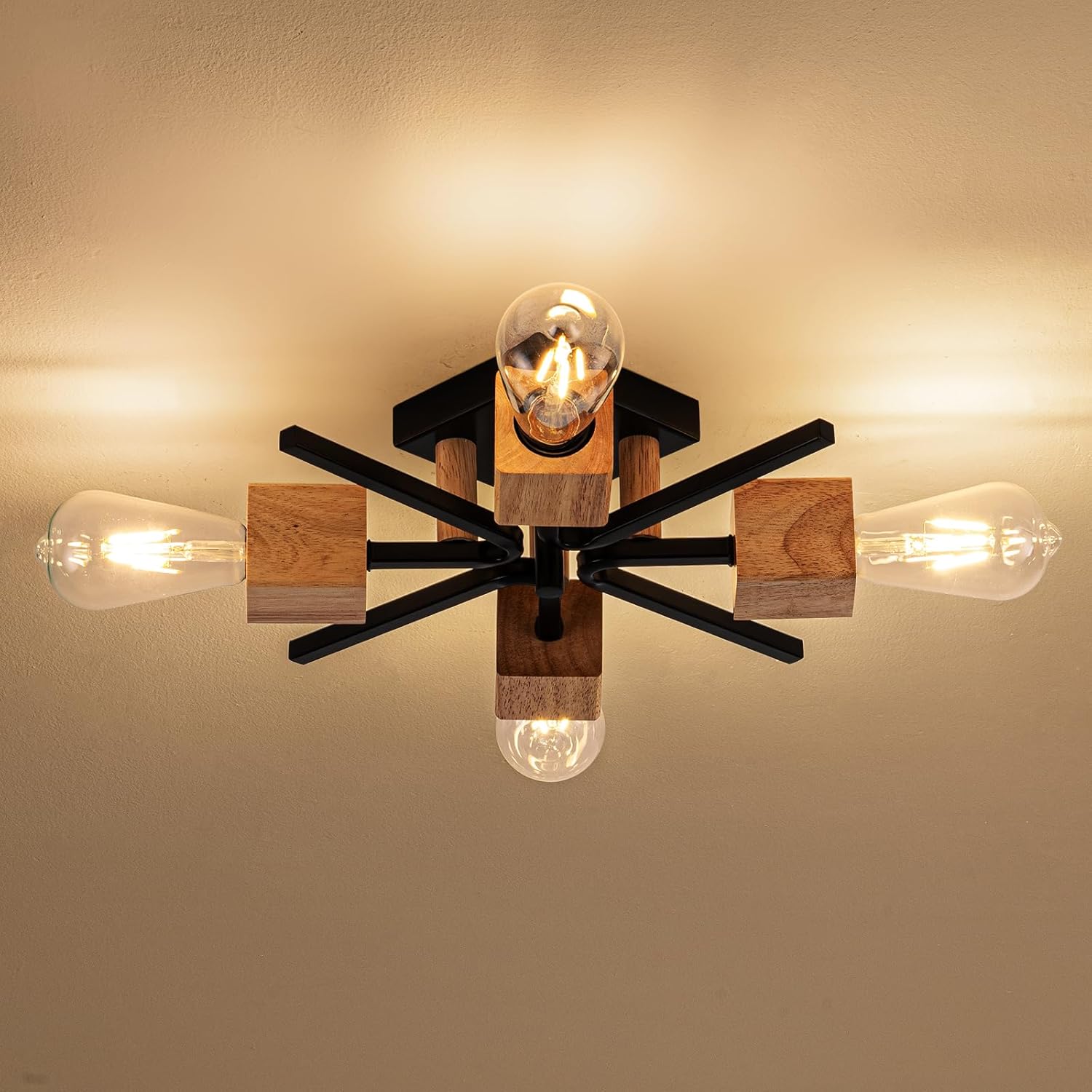 4 Light Sputnik Ceiling Light Fixture for Modern Farmhouse Style