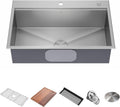Kore 33-in Drop-In Workstation Sink - Integrated Prep Ledge