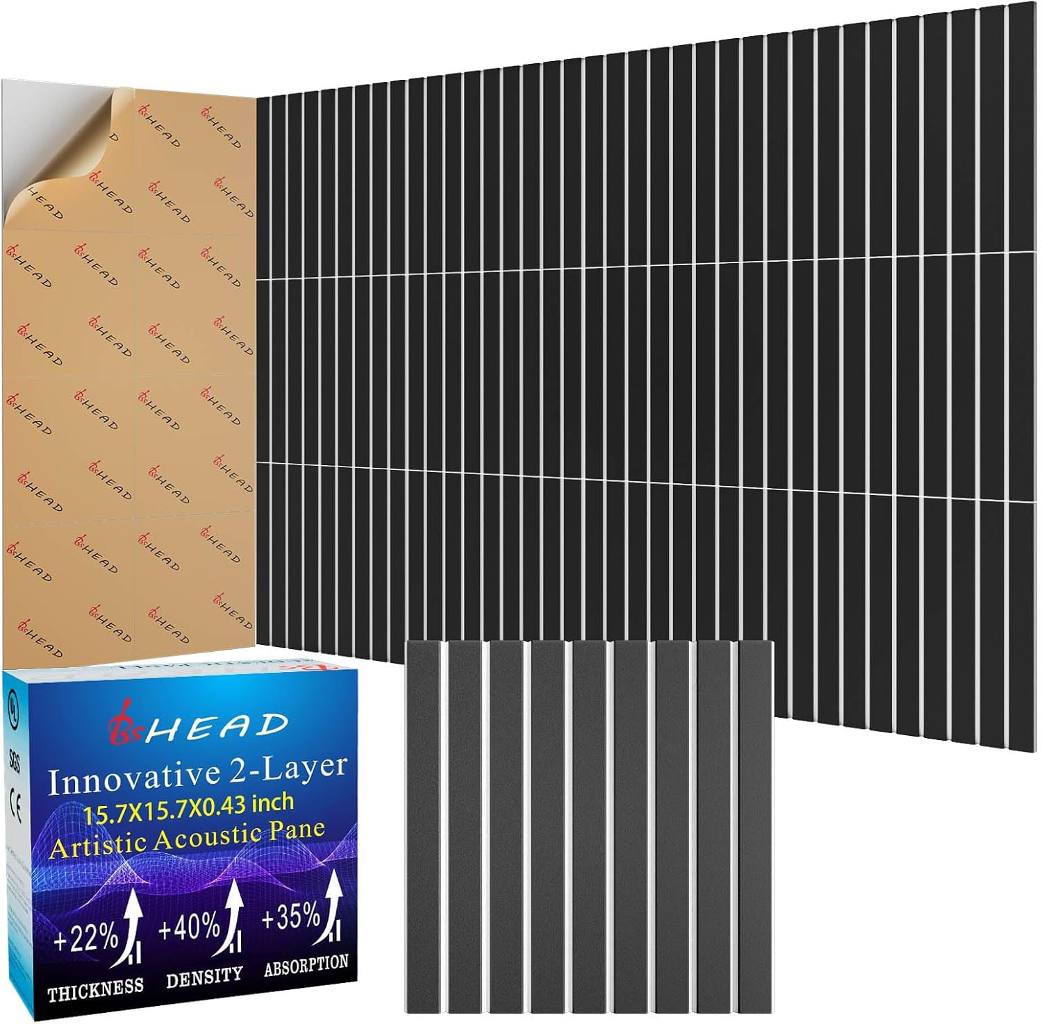 8 Pack 2-Layer Large Soundproof Wall Panels for Noise Control