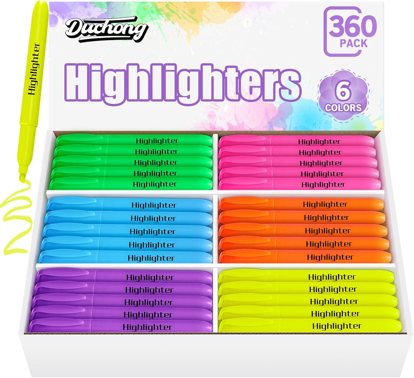 Duchong 360 Highlighters Bulk for Color Coding and School Supplies