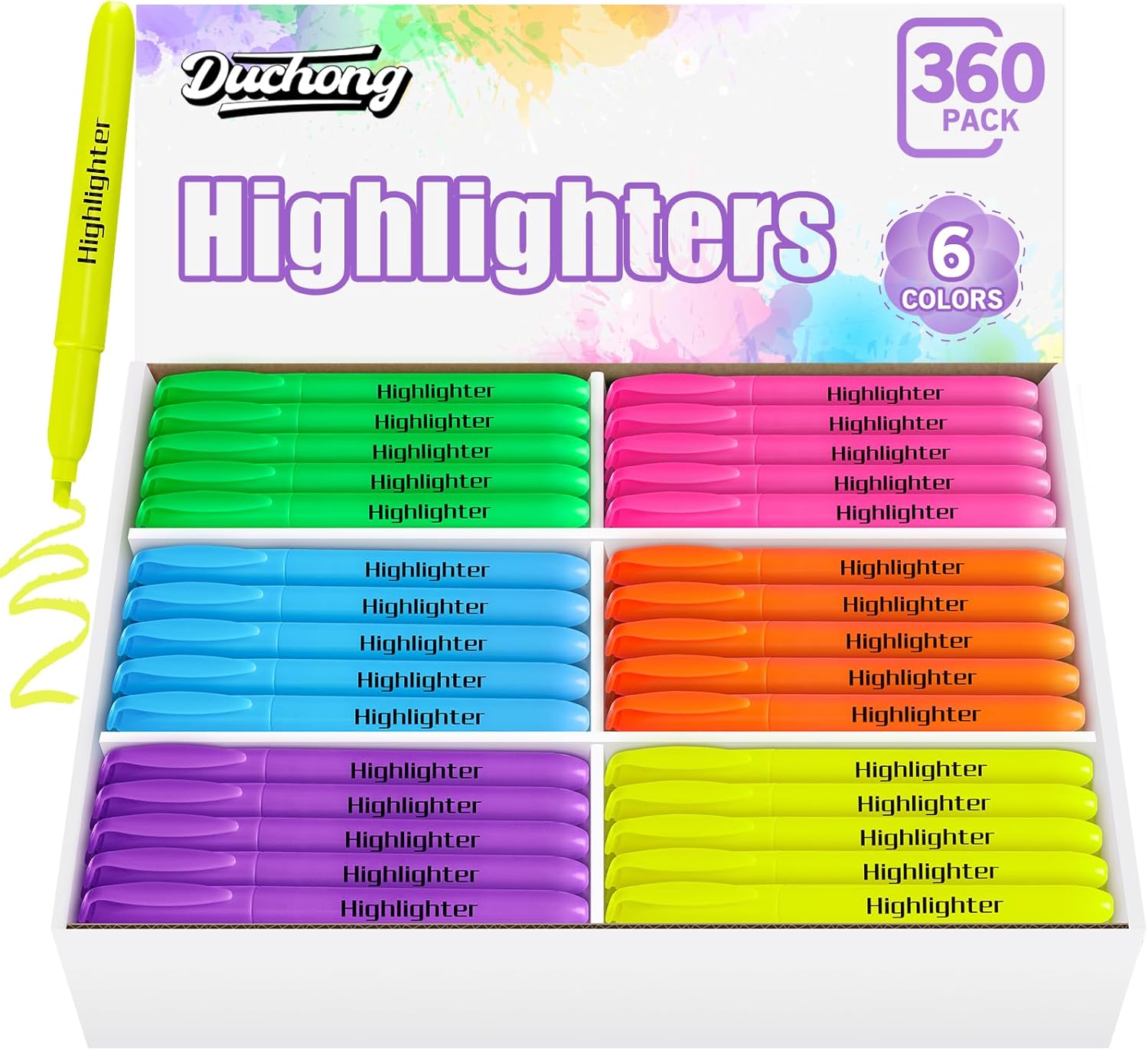 Duchong 360 Highlighters Bulk for Color Coding and School Supplies