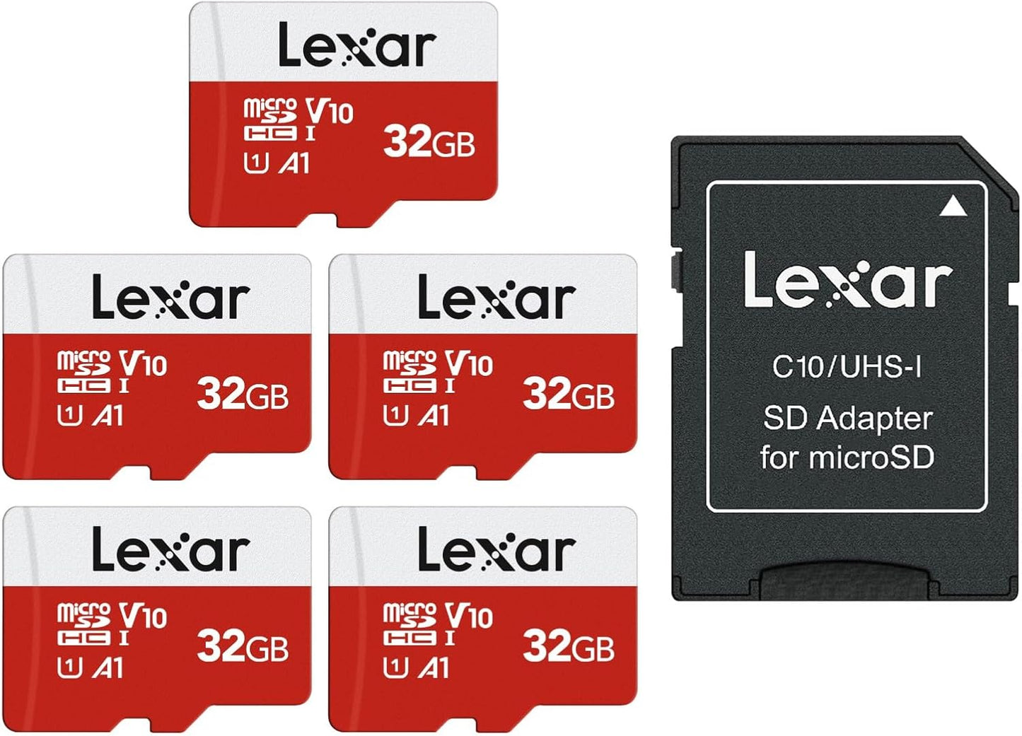 Lexar 32GB Micro SD 5 Pack, High Speed Memory Card