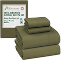 RUVANTI 100% Organic Cotton Percale Queen Sheets - Crisp Breathable