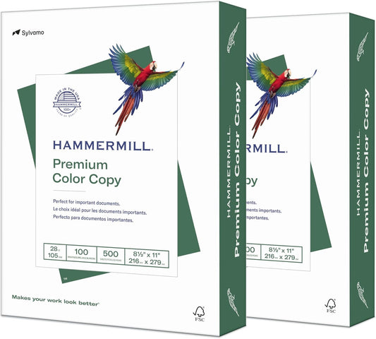 Premium Color Copy Paper 28 lb by Hammermill - 100 Bright Sheets