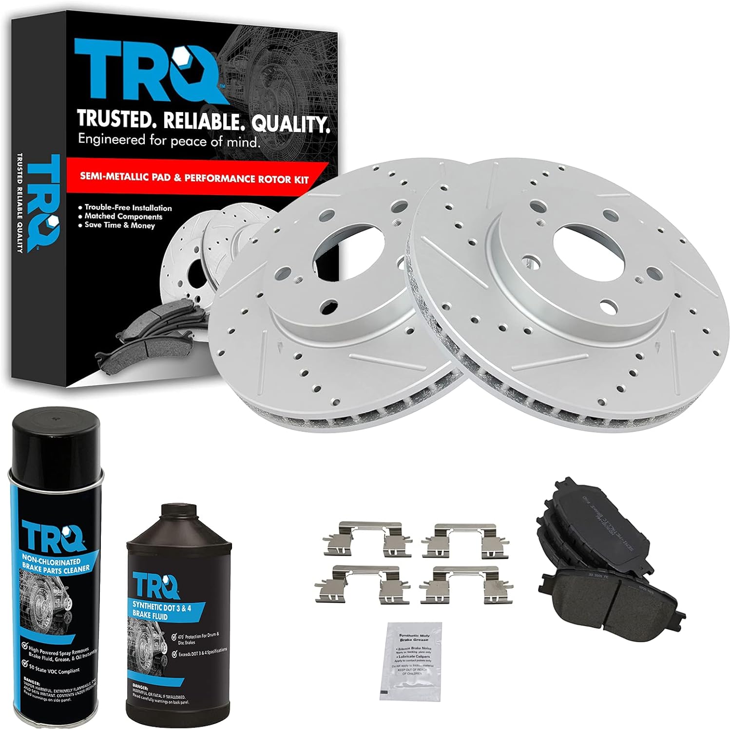TRQ Front Performance Brake Pad & Rotor Kit for Toyota Camry