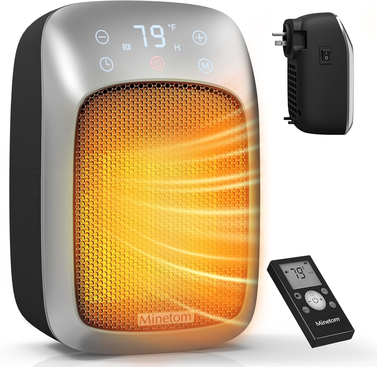 Minetom 800W Plug-in Space Heater for Home Office and RV Use
