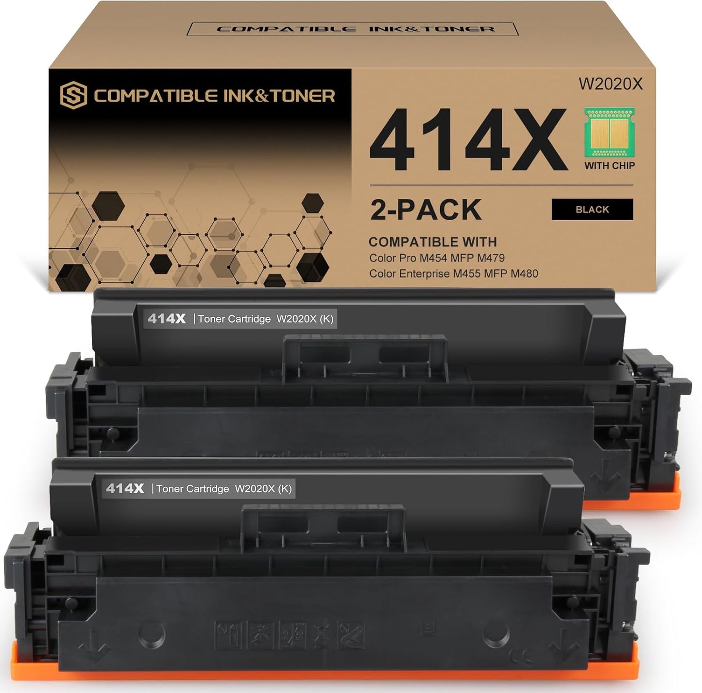 414X Black Toner Cartridges High-Yield for HP Printers