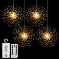 4 Pack Starburst Sphere Lights, 200 LED Firework String Lights