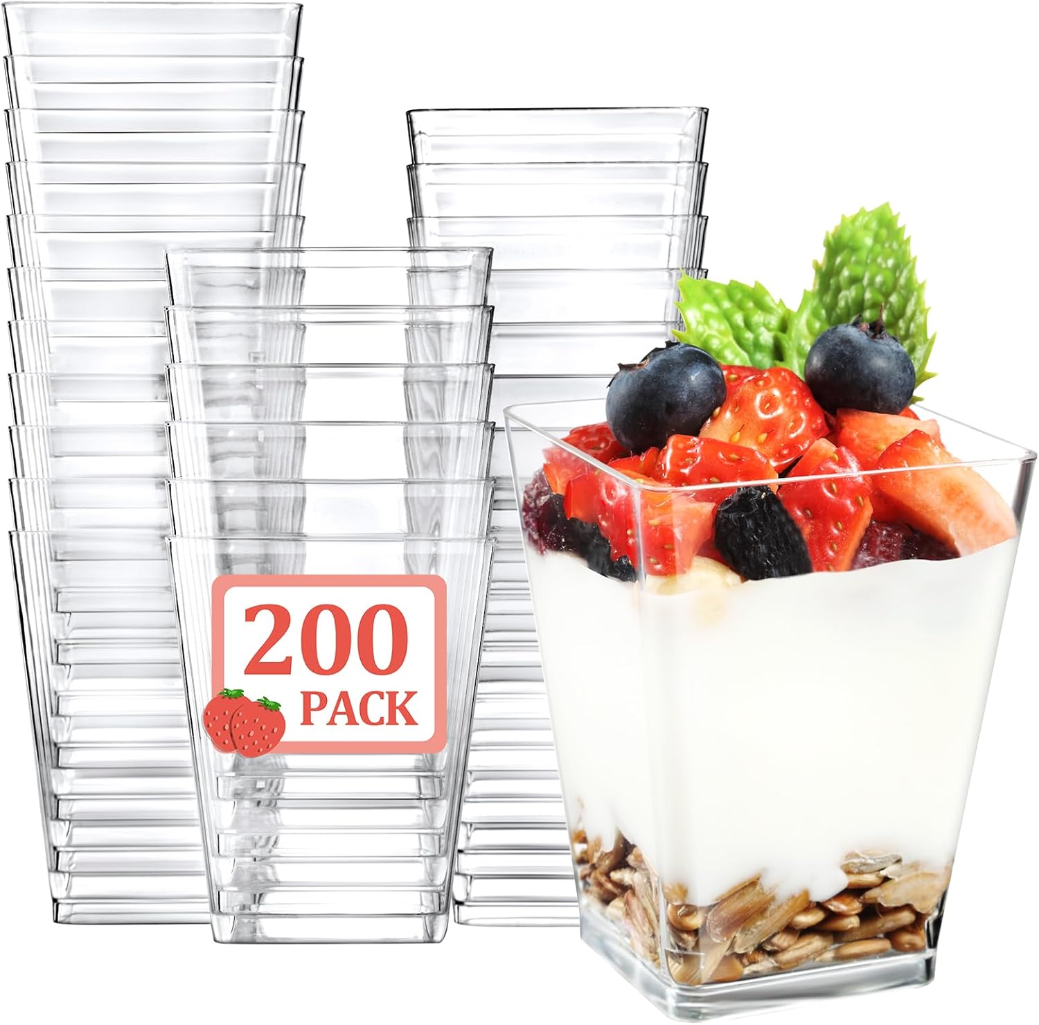 Eupako 200 Pack 5 OZ Plastic Mini Dessert Cups for Any Occasion