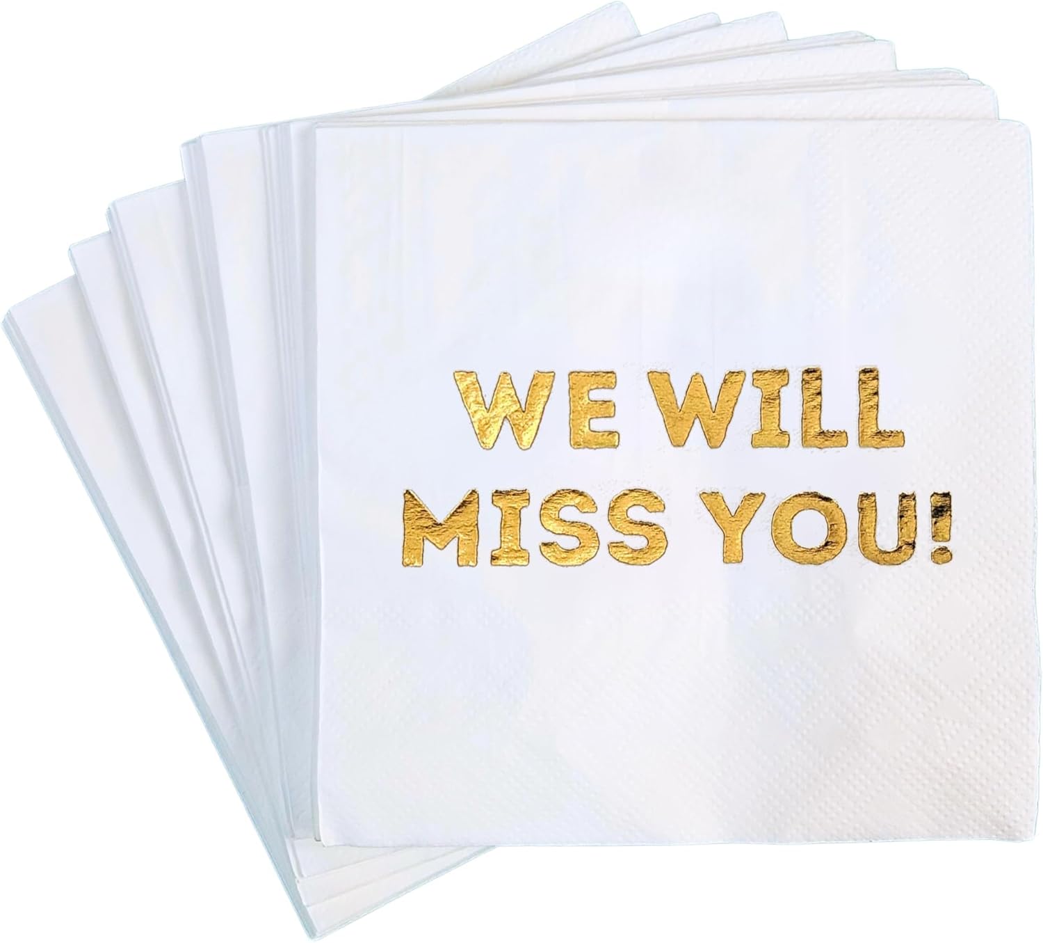 50 Pack White Farewell Napkins - Memorable Goodbyes