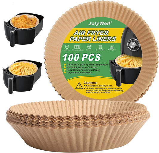 100Pcs 6.3 Biodegradable Air Fryer Liners by JolyWell