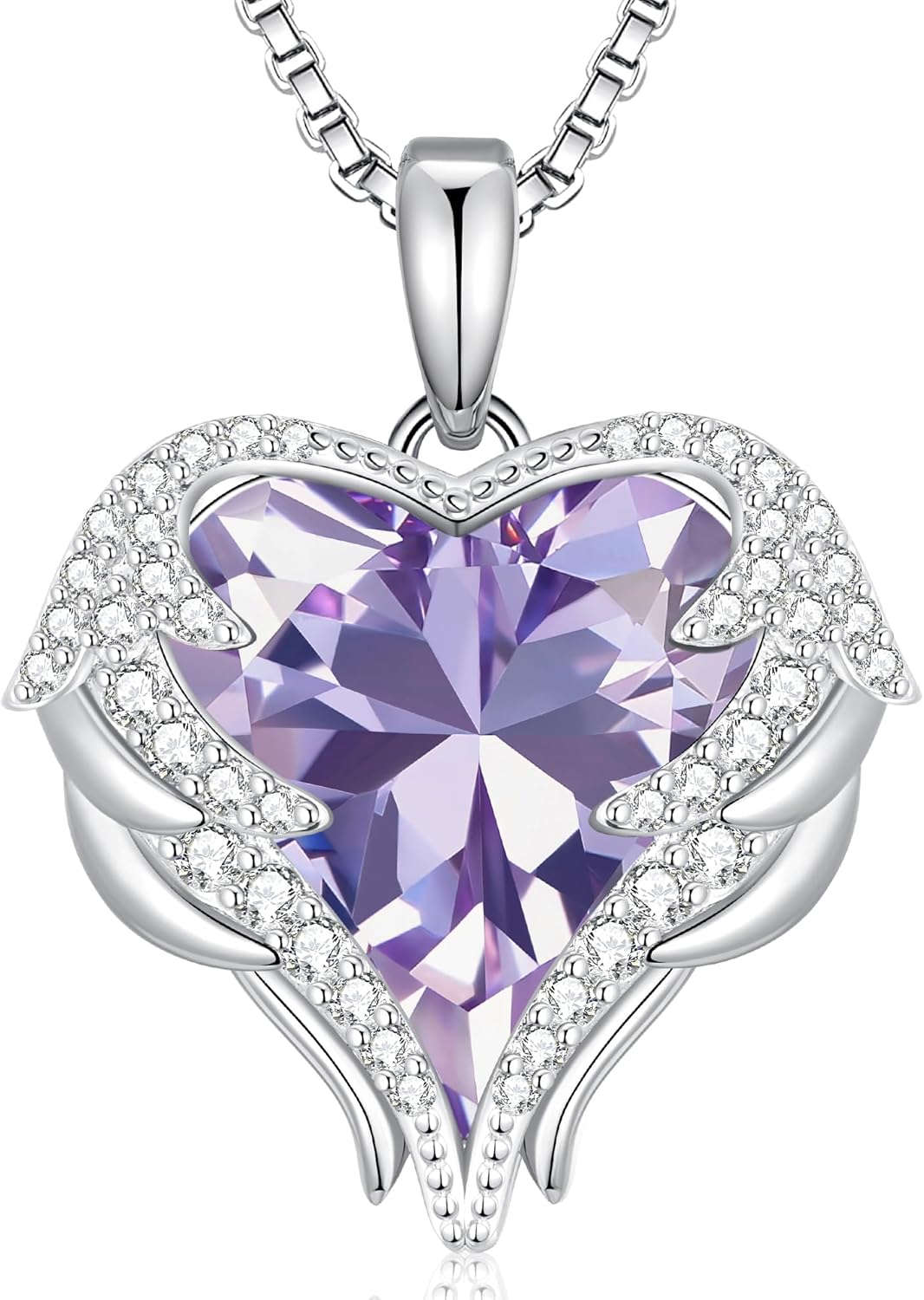 CDE Angel Wings Necklace with Birthstone for Women Gifts
