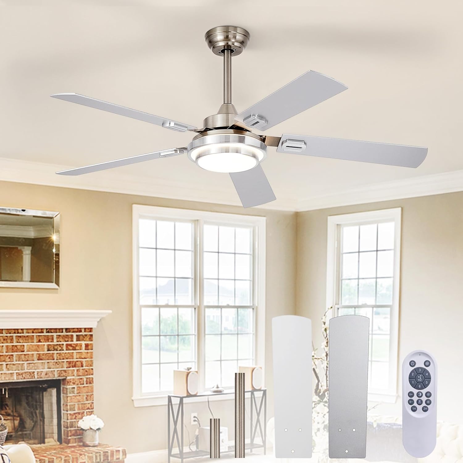 52-Inch Ceiling Fan with Light: Efficient Airflow & Remote Control